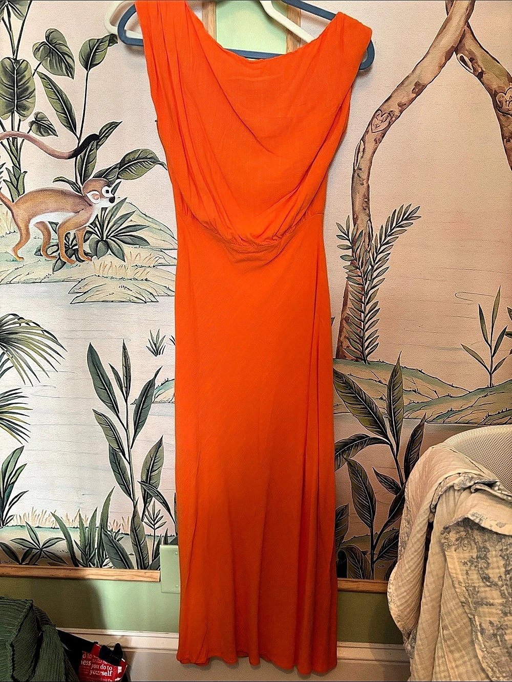 Lulus Draped Maxi Dress in Orange Size Small